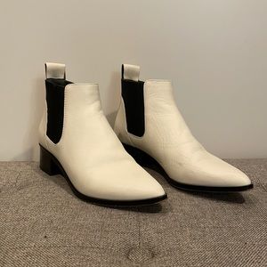 White Leather Bootie